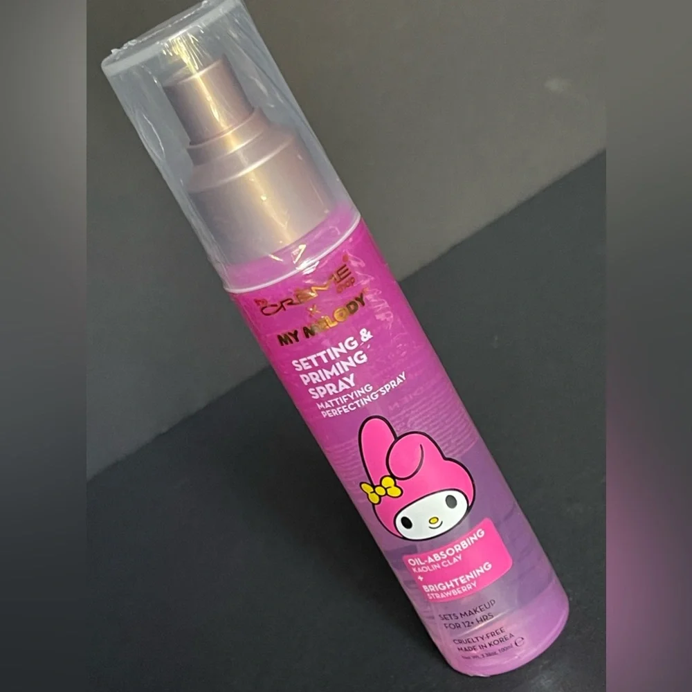 Crème shop x Sanrio My Melody setting spray. Cruelty free.